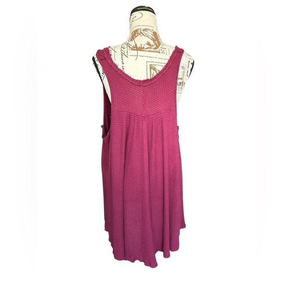 Free People Oversized Draping Waffle-knit Sleeveless Top size Medium - Picture 2 of 8